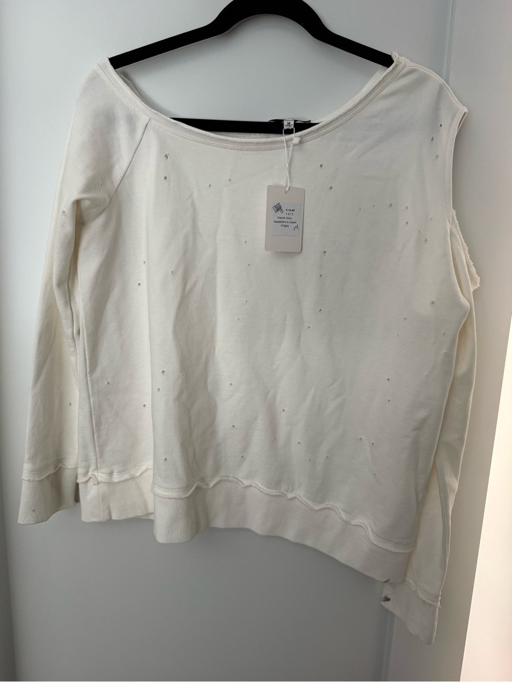 Fate Cream French Terry Top with Subtle Detail